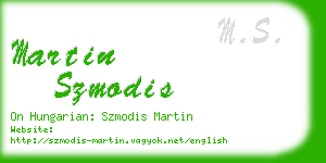 martin szmodis business card